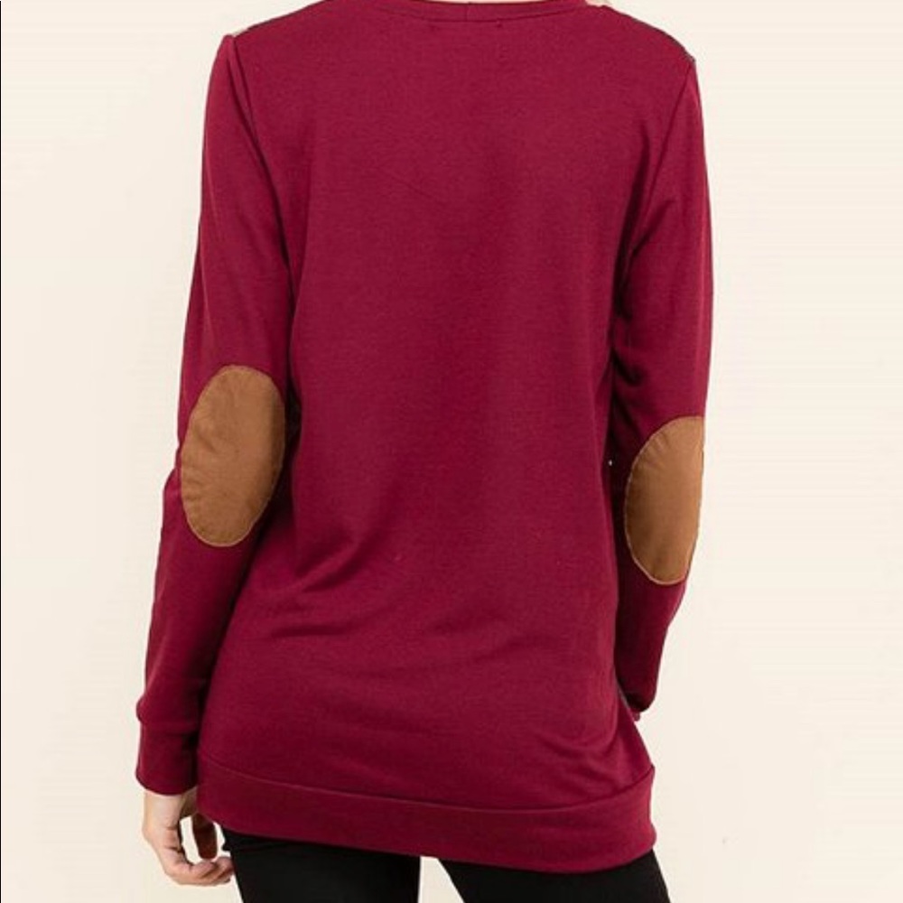 Burgundy Plaid Long Sleeve Top - Picture 4 of 4